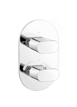 Vessini Ki Thermostatic Twin Handle Concealed Shower Mixer