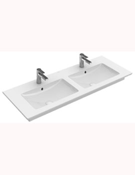 Villeroy and Boch Venticello Double Vanity Basin 2 x 1 Tap Hole 1300mm - 4111DG