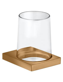 Keuco Edition 11 Tumbler holder with crystal tumbler brushed bronze - 11150039000