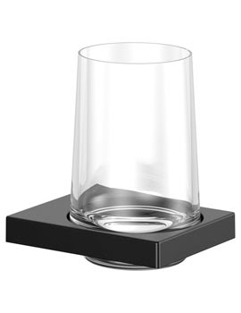 Keuco Edition 11 Tumbler holder with crystal glass tumbler black matt - 11150379000  By Keuco