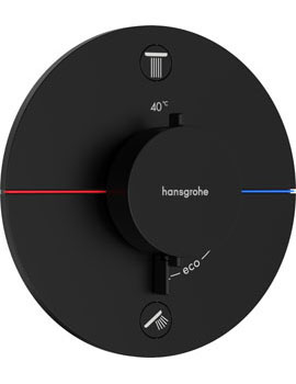Hansgrohe ShowerSelect Comfort S Finish Set 2 Outlet in Matt Black - 15556670