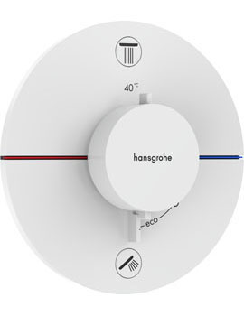 ShowerSelect Comfort S Finish Set 2 Outlets in Matt White - 15556700