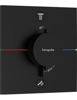 Hansgrohe ShowerSelect Comfort E Finish Set 2 Outlet in Matt Black - 15572670