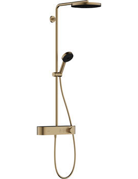 Hansgrohe Pulsify S Showerpipe 260 1jet EcoSmart with ShowerTablet Select 400 brushed bronze - 24221140