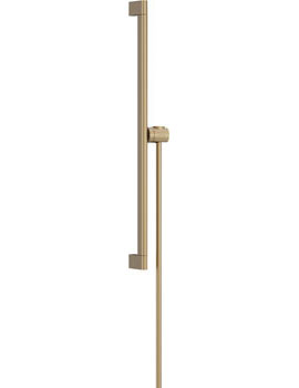 Hansgrohe Unica Shower bar S Puro 65 cm with easy slide hand shower holder and Isiflex shower hose 160 cm brus
