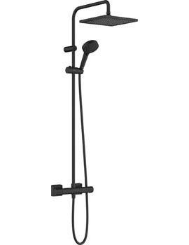 Vernis Shape Showerpipe 240 1jet with thermostat matt black - 26427670