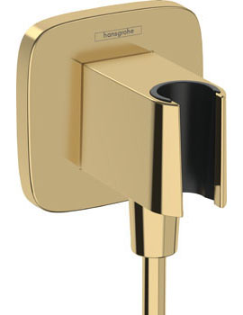 Hansgrohe FixFit Q Wall outlet with shower holder polished gold-optic - 26887990