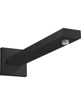 Shower arm E 39 cm with rectangular shaft matt black - 27694670