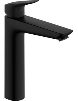 Logis Single lever basin mixer 190 with pop-up waste matt black - 71090670