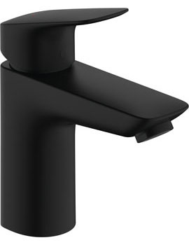 Logis Single lever basin mixer 100 with pop-up waste matt black - 71100670