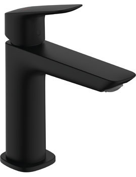 Logis Single lever basin mixer 110 Fine CoolStart with pop-up waste set matt black - 71254670