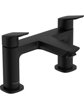 Logis 2-hole rim mounted bath mixer Matt Black - 71437670