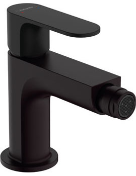 Rebris S Single lever bidet mixer with pop-up waste set Matt Black - 72210670