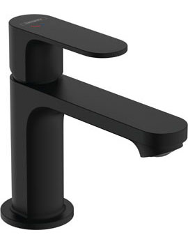 Rebris S Single lever basin mixer 80 CoolStart with pop-up waste set Matt Black - 72513670