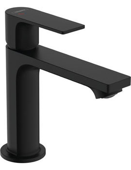 Hansgrohe Rebris E Single lever basin mixer 110 CoolStart with metal pop-up waste set Matt Black - 72551670