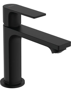 Hansgrohe Rebris E Single lever basin mixer 110 with pop-up waste set Matt Black - 72557670