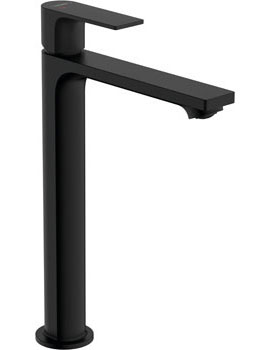 Hansgrohe Rebris E Single lever basin mixer 240 CoolStart for washbowls with pop-up waste set Matt Black - 725