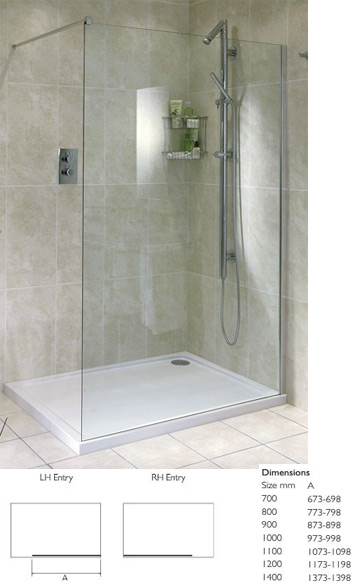 Aqata Spectra SP400 Shower Screen Walk-In  By Aqata