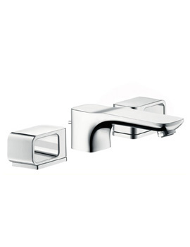 Axor Urquiola three hole basin mixer 50 with escutcheons with pop-up waste set 11041000 By Axor