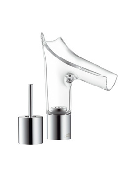 Axor Starck V two hole basin mixer 110 with non-closing waste valve 12115000 By Axor