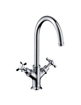 Axor Montreux two handle basin mixer 210 with pop-up waste set brushed nickel 16502820 By Axor