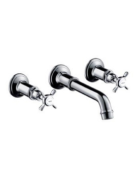 Axor Montreux wall-mounted three hole basin mixer projection: 225 mm chrome 16532000 By Axor