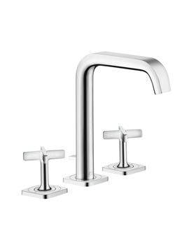 Axor Citterio E three hole basin mixer 170 with escutcheons with pop-up waste set 36108000 By Axor
