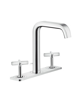 Axor Citterio E three hole basin mixer 170 with plate with pop-up waste set 36116000 By Axor