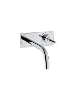Axor Uno wall-mounted single lever basin mixer with plate projection: 225 mm 38115000 By Axor