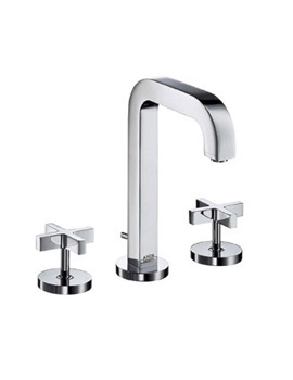 Axor Axor Citterio three hole basin mixer 170 with escutcheons and cross handles with pop-up wa