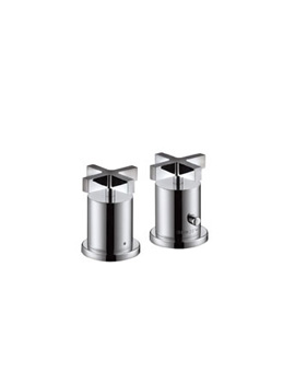 Axor Citterio 2-hole thermostatic deck-mounted bath mixer w. cross handles chrome 39480000 By Axor