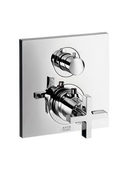 Axor Citterio thermostatic mixer with shut-off/diverter valve with cross handle 39725000 By Axor