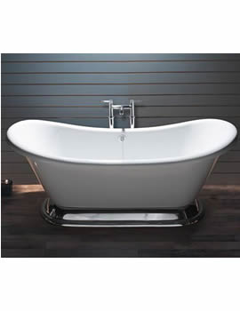 BC Designs Excelsior White Acrylic Bath with Aluminium Plinth