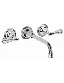 Asbury 3 Hole Wall Basin Mixer With Crystal Lever - 31110AB.U