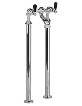 Asbury 2 Hole Floor Standing Bath Filler, Black Crystal - 31700ABF