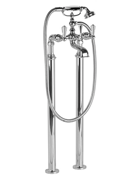 Asbury 2 Hole Floor Standing Bath/Shower Mixer Crystal Clear - 31719A1F