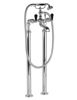 Cifial Asbury 2 Hole Floor Standing Bath/Shower Mixer Crystal Black - 31719ABF