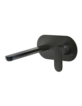 Black 2 Hole Wall Basin Mixer - 32402EM-614