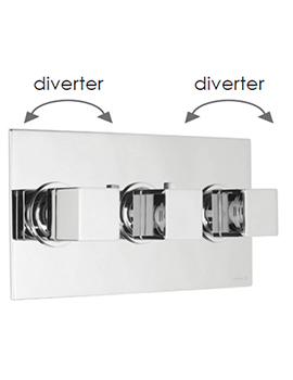 Cifial Quadrado 3 Control Thermostatic Valve, 4 Outlets (Landscape) - 600L34SQ