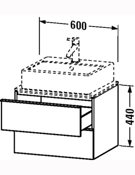 Duravit Happy D.2 600 x 478mm Vanity Unit For Consoles