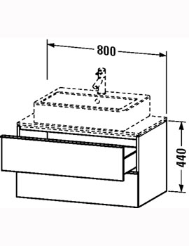 Duravit Duravit Happy D.2 800 x 478mm Vanity Unit for Console