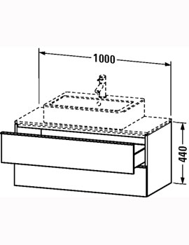 Duravit Happy D.2 1000 x 478mm Vanity Unit For Consoles