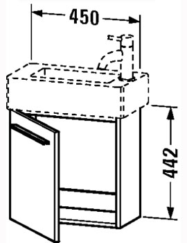 X-Large 450mm Vanity Unit with Door