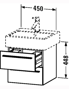 Duravit X-Large 450 x 443mm Vanity Unit with 2 Drawers