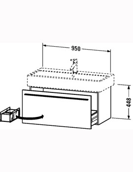 X-Large 950mm Vanity Unit With 1 Drawer for Vero Basin