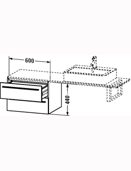 Duravit X-Large 600 x 478mm Floor Cabinet 2 Draws