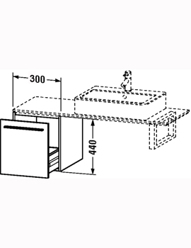 Duravit X-Large 300 x478mm Floor Cabinet for Consoles