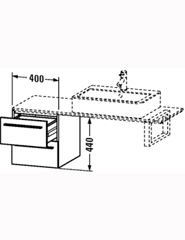 Duravit X-Large 400 x 478mm Low Cabinet with 2 Draws