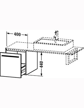 Duravit X-Large 400mm Single Drawer Cabinet For Consoles