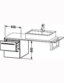 X-Large 400 x 548mm Low Cabinet with 2 draws